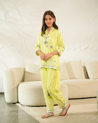 Sunbird Bloom - 2pcs - Co-ord Set - Poly Cambric - 2pcs-ready-to-wear - Sprinkles Pakistan