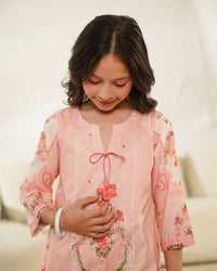 Rosy Charm - 2pcs - Co-ord Set - Poly Cambric - 2pcs-ready-to-wear - Sprinkles Pakistan