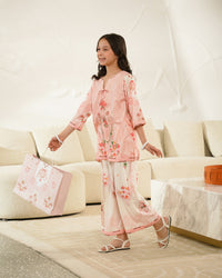 Rosy Charm - 2pcs - Co-ord Set - Poly Cambric - 2pcs-ready-to-wear - Sprinkles Pakistan