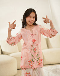 Rosy Charm - 2pcs - Co-ord Set - Poly Cambric - 2pcs-ready-to-wear - Sprinkles Pakistan