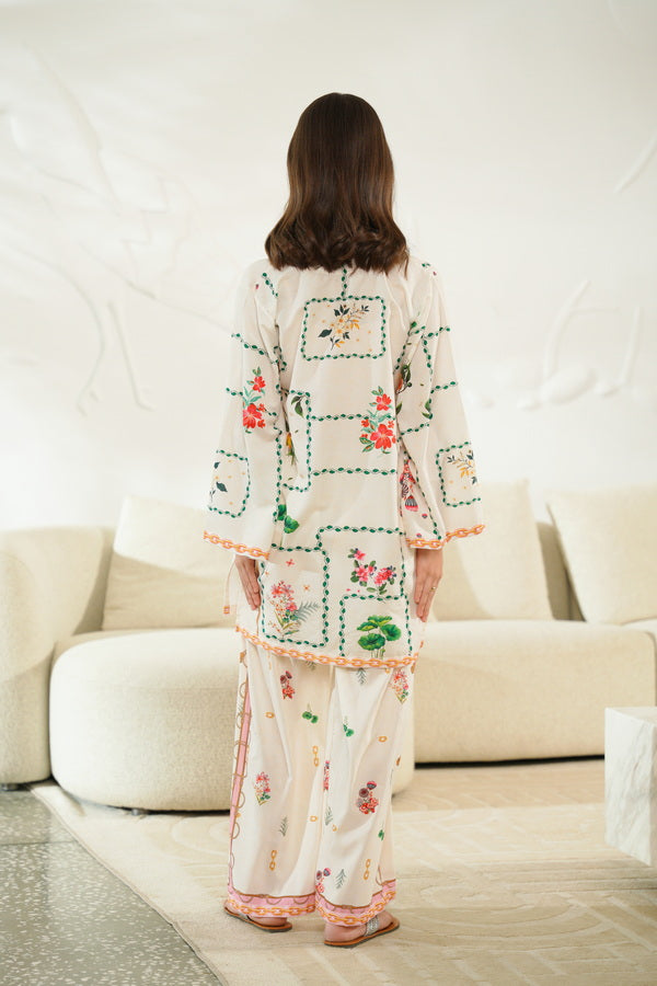 Fresco Canvas - 2pcs - Co-ord Set - Poly Cambric - 2pcs-ready-to-wear - Sprinkles Pakistan