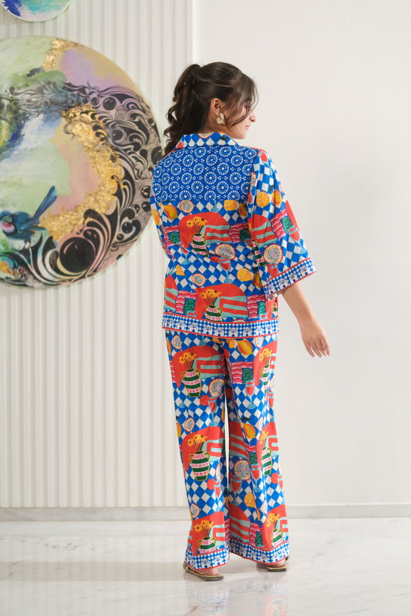 Picnic Pop - 2pcs - Co-ord Set - Poly Cambric - 2pcs-ready-to-wear - Sprinkles Pakistan