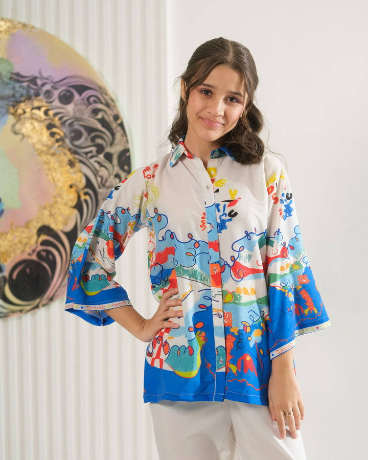 Wave Sketch - 2pcs - Co-ord Set