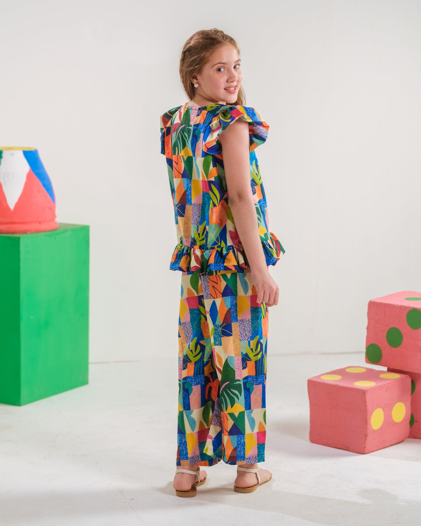Patchy Parade - 2pcs - Co-ord Set - Poly Cambric - 2pcs-ready-to-wear - Sprinkles Pakistan