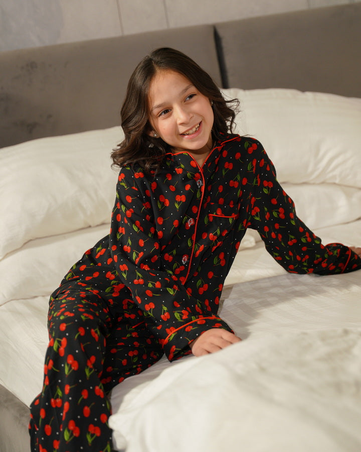 Berry Palazzo  - 2pcs Night Suit - 2pcs