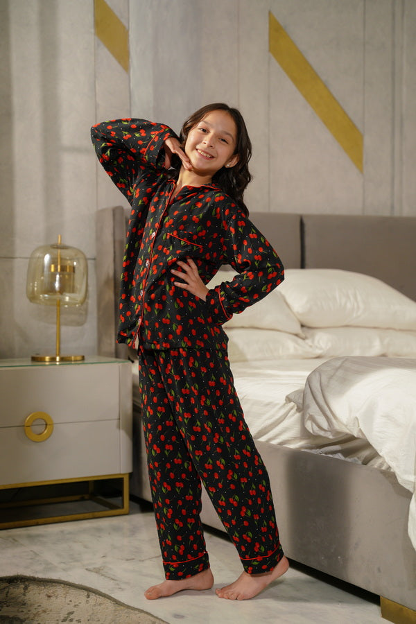 Berry Palazzo  - 2pcs Night Suit - 2pcs