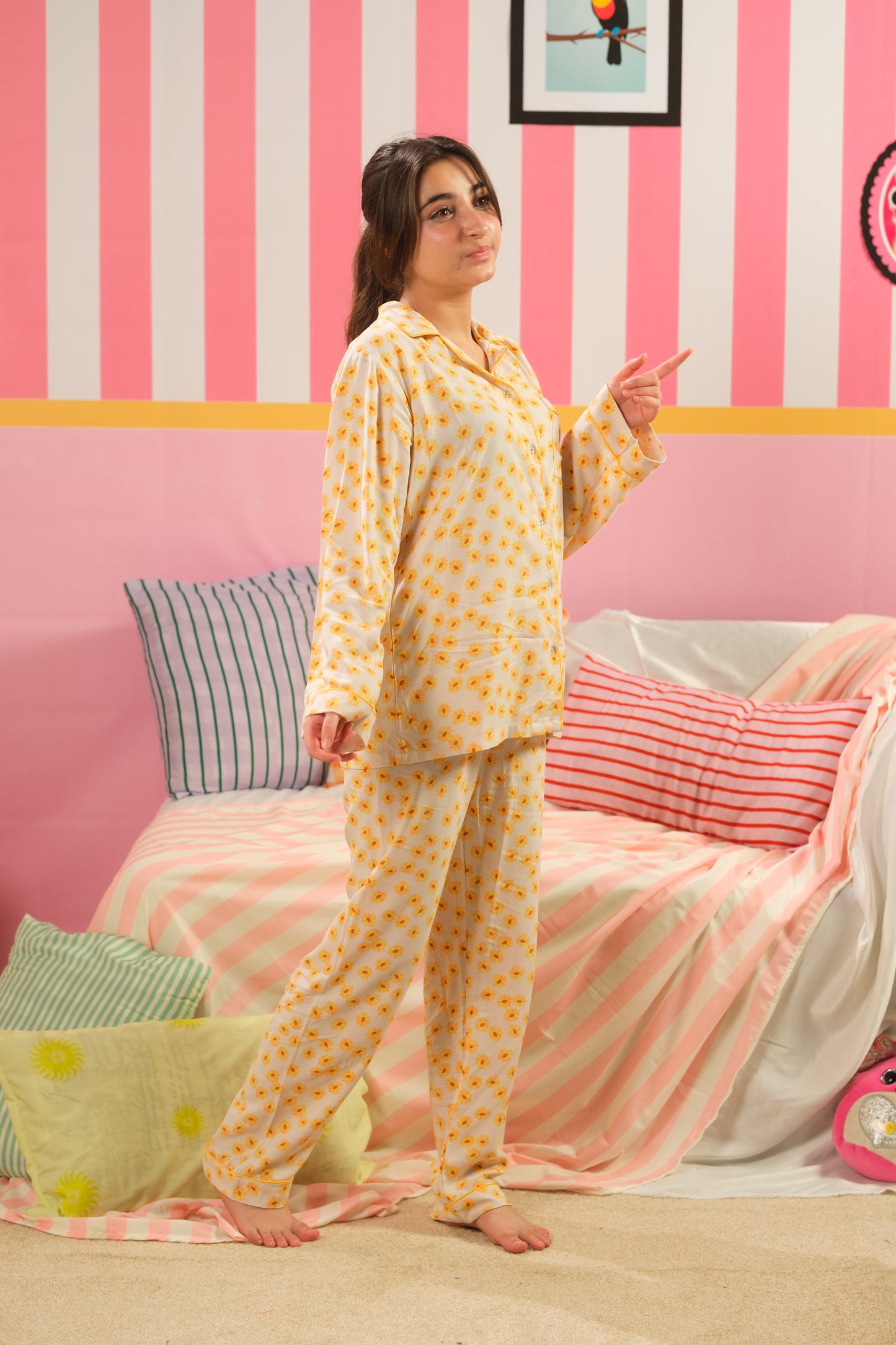 Fresh Citrus - 2pcs - Nightsuit - Boski Linen - New Arrival, Apr Shoot 2026, Night Suit - Sprinkles Pakistan