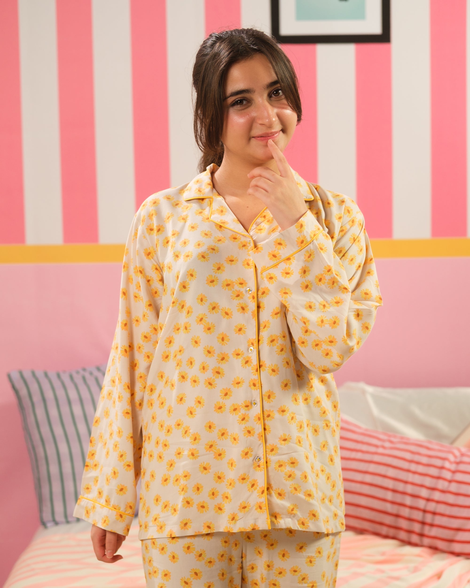 Fresh Citrus - 2pcs - Nightsuit - Boski Linen - New Arrival, Apr Shoot 2026, Night Suit - Sprinkles Pakistan