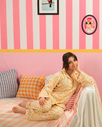 Fresh Citrus - 2pcs - Nightsuit - Boski Linen - New Arrival, Apr Shoot 2026, Night Suit - Sprinkles Pakistan
