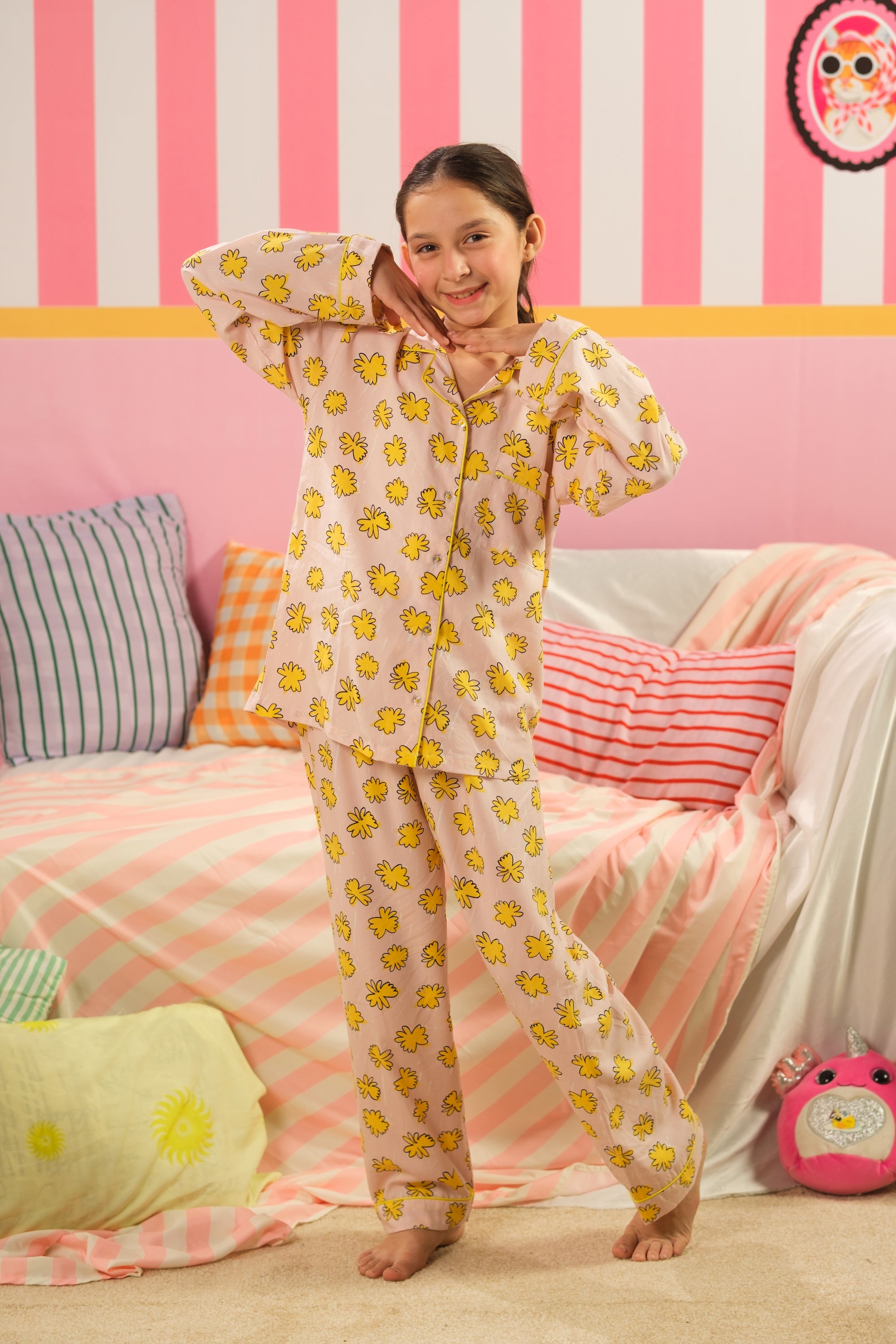 Butter Glow - 2pcs - Nightsuit - Boski Linen - New Arrival, Apr Shoot 2026, Night Suit - Sprinkles Pakistan