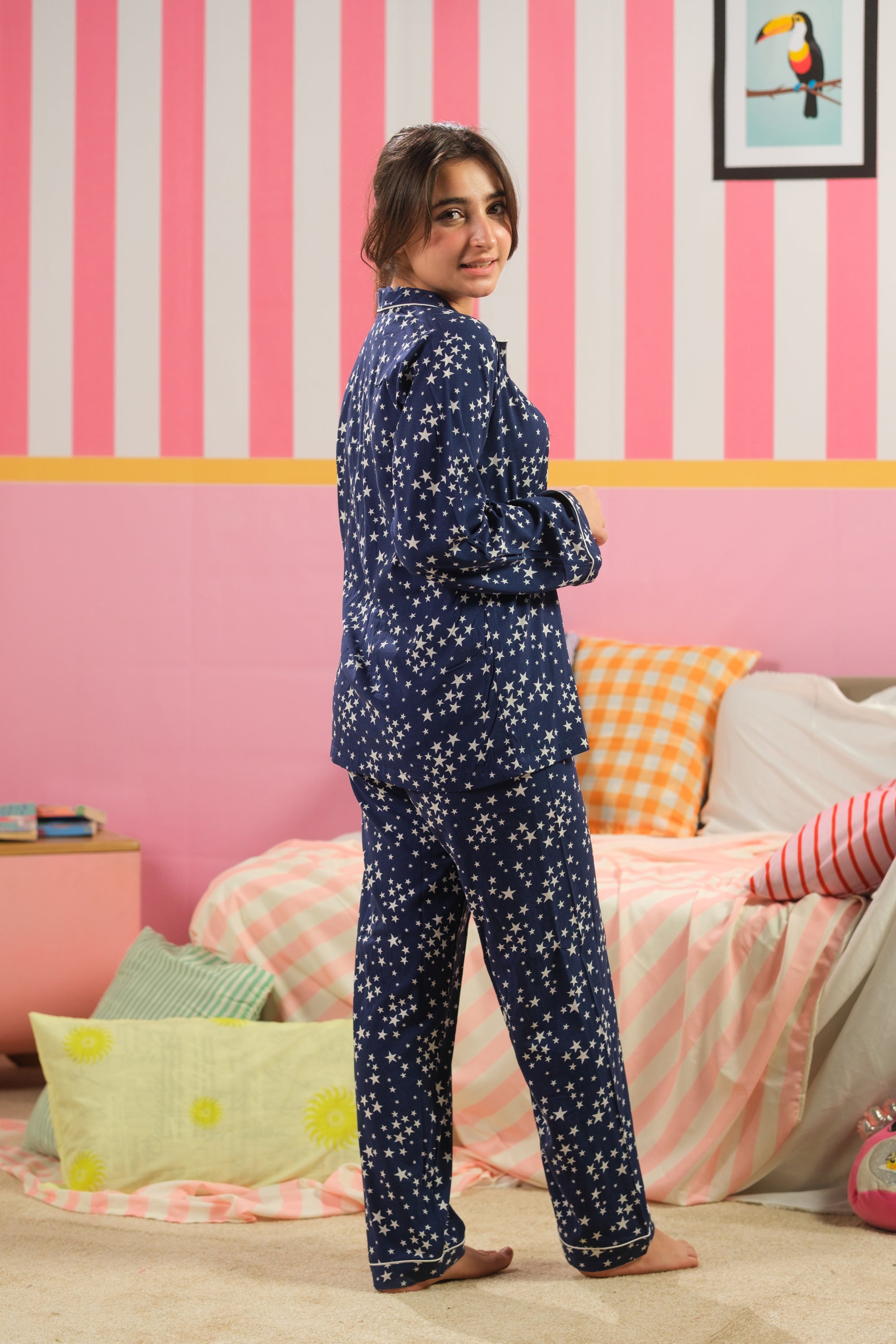 Star Serenity - 2pcs - Nightsuit - Boski Linen - New Arrival, Apr Shoot 2026, Night Suit - Sprinkles Pakistan