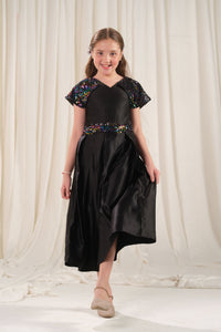 Twirl Midi - 1pc - Sequence Net & Silk - Festive - Sprinkles Pakistan