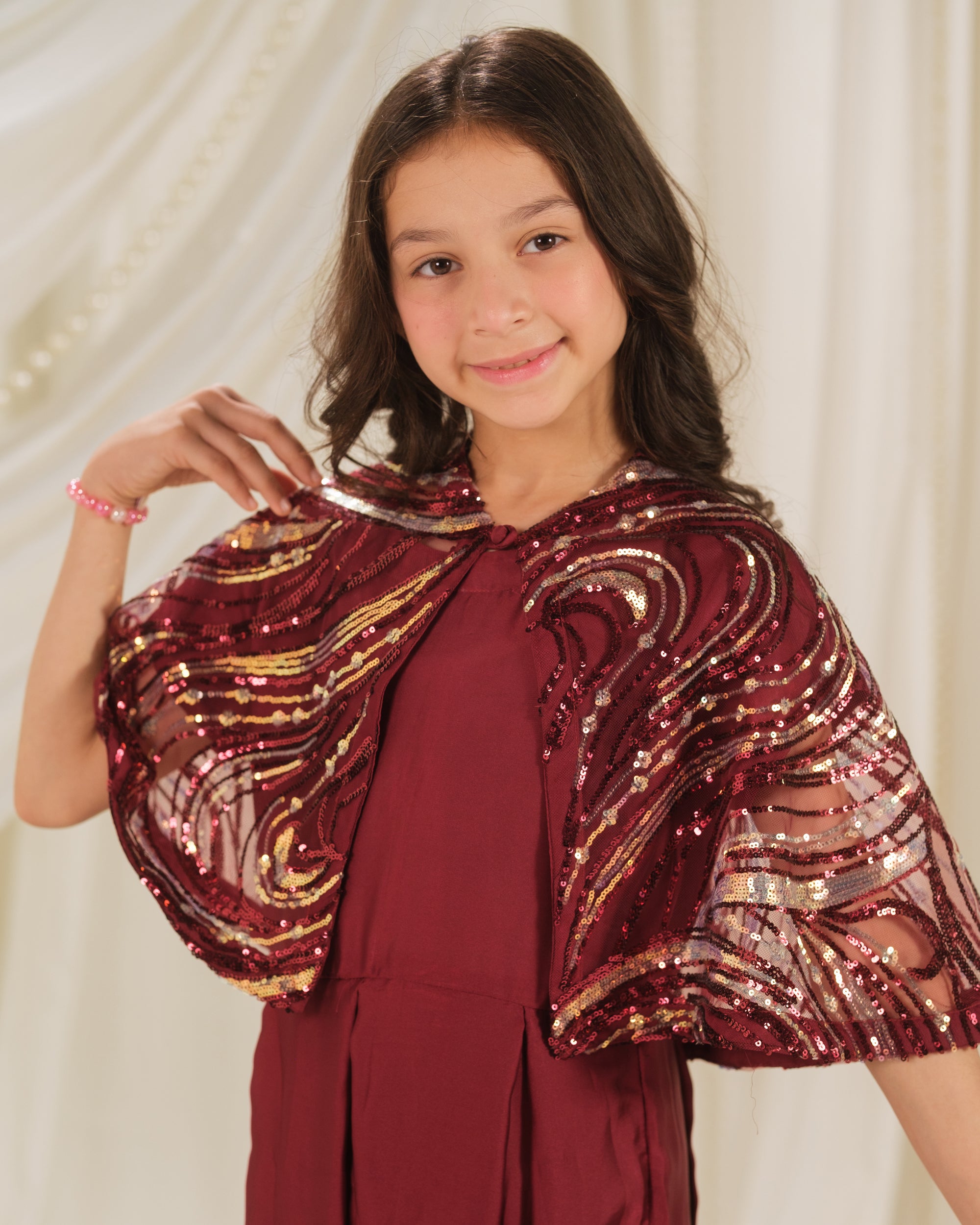Golden Swirl Gown - 2pcs - Net & Sik - Festive - Sprinkles Pakistan