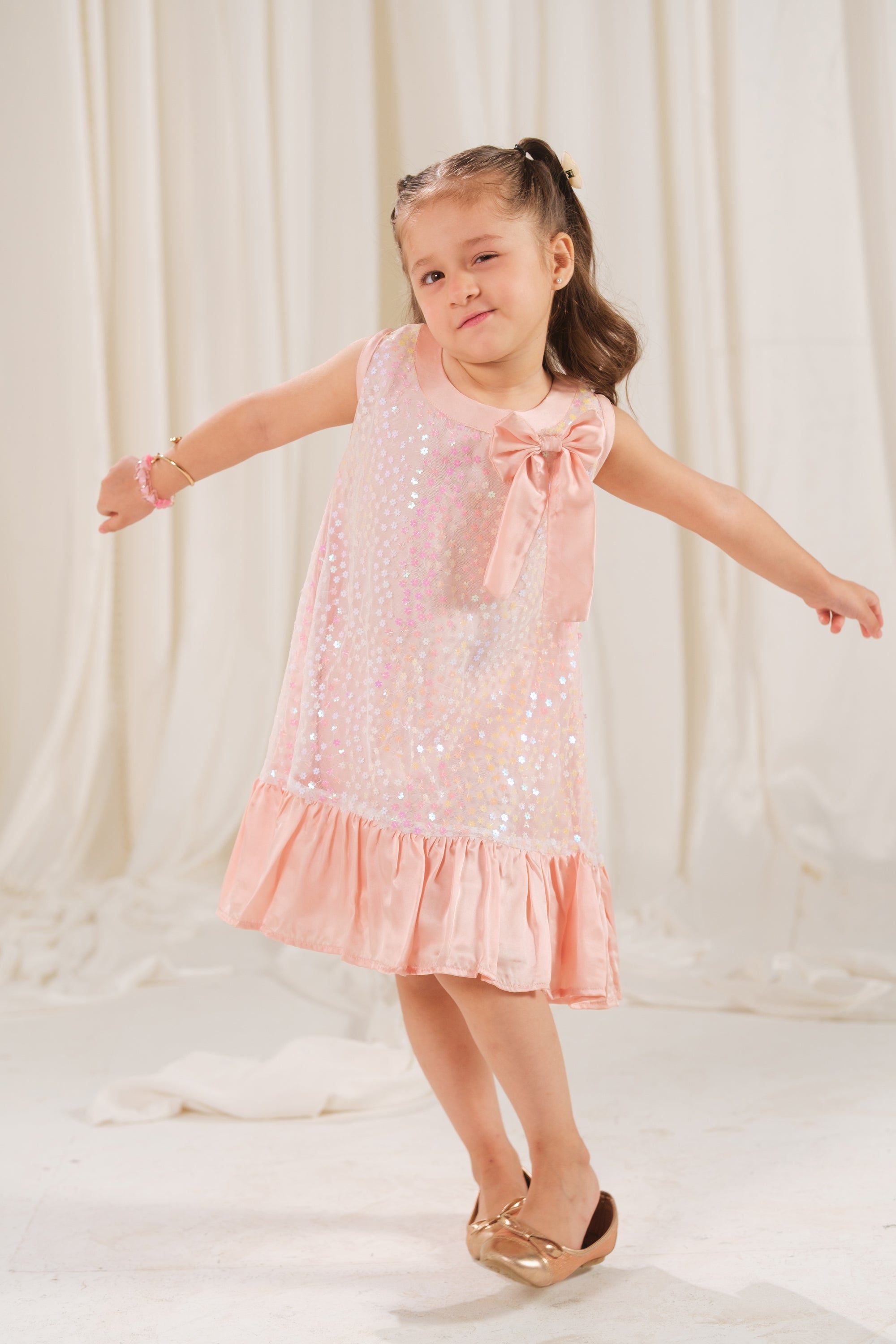 Pearl Whisper Dress - 1pc - Sequence Net & Silk - Festive - Sprinkles Pakistan