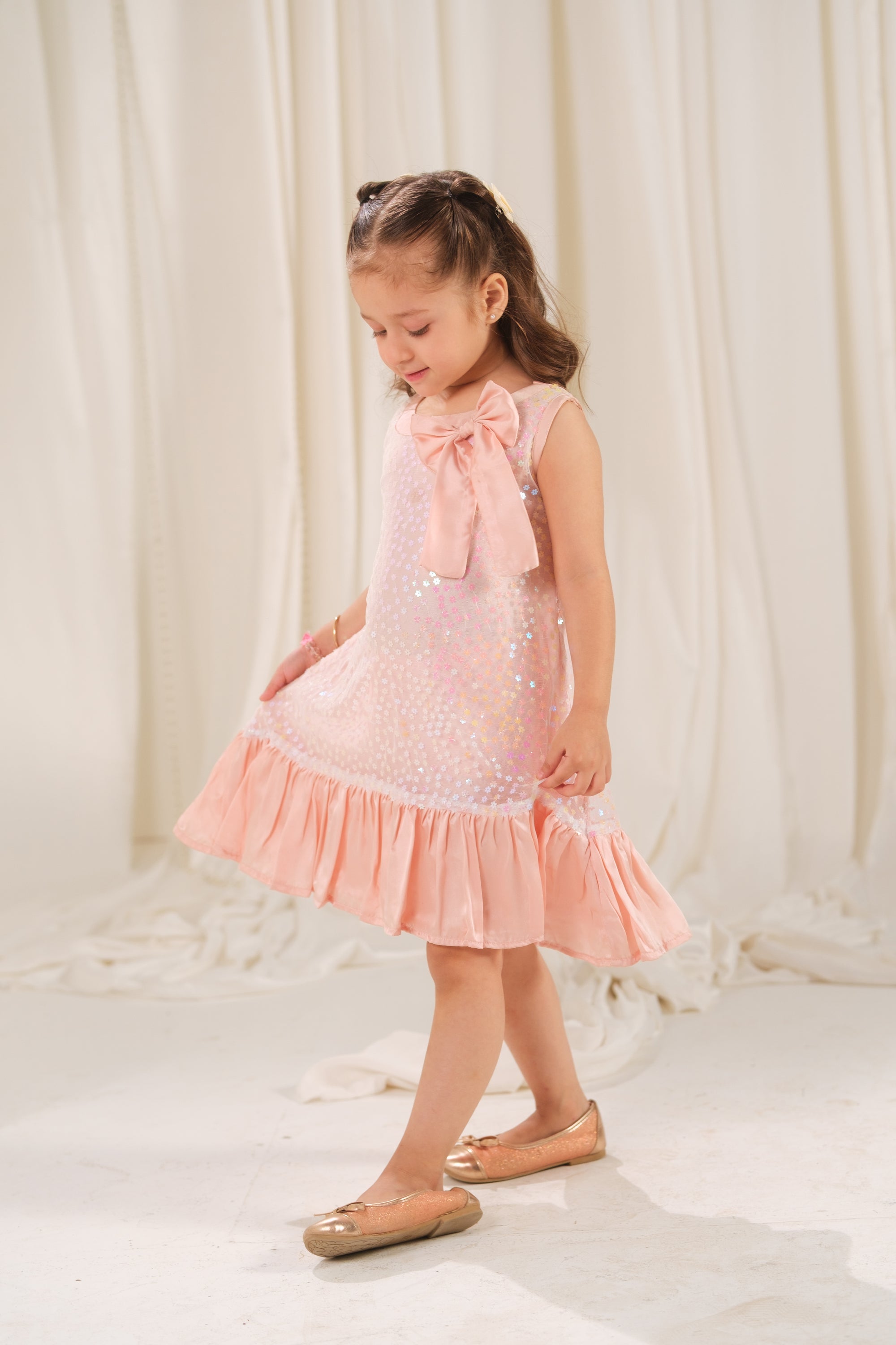 Pearl Whisper Dress - 1pc - Sequence Net & Silk - Festive - Sprinkles Pakistan