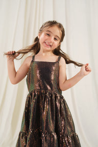Onyx Stripe Dress - 1pc - Sequence Net - festive - Sprinkles Pakistan