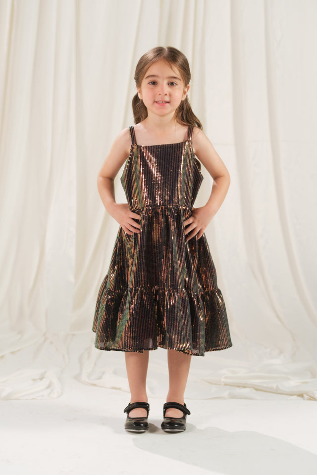 Onyx Stripe Dress - 1pc - Sequence Net - festive - Sprinkles Pakistan