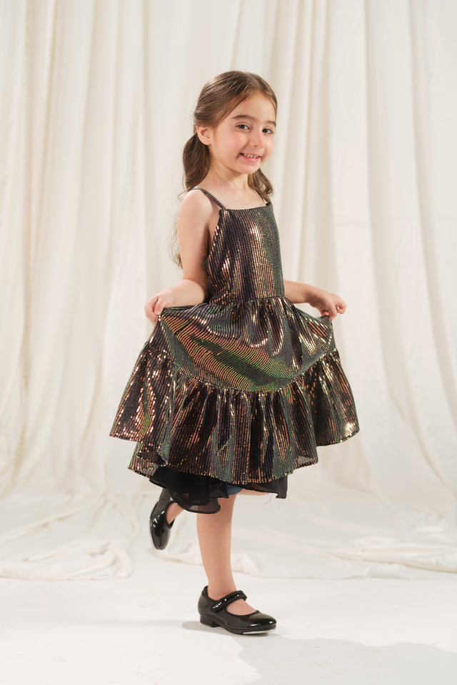 Onyx Stripe Dress - 1pc - Sequence Net - festive - Sprinkles Pakistan