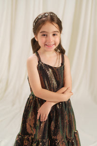 Onyx Stripe Dress - 1pc - Sequence Net - festive - Sprinkles Pakistan
