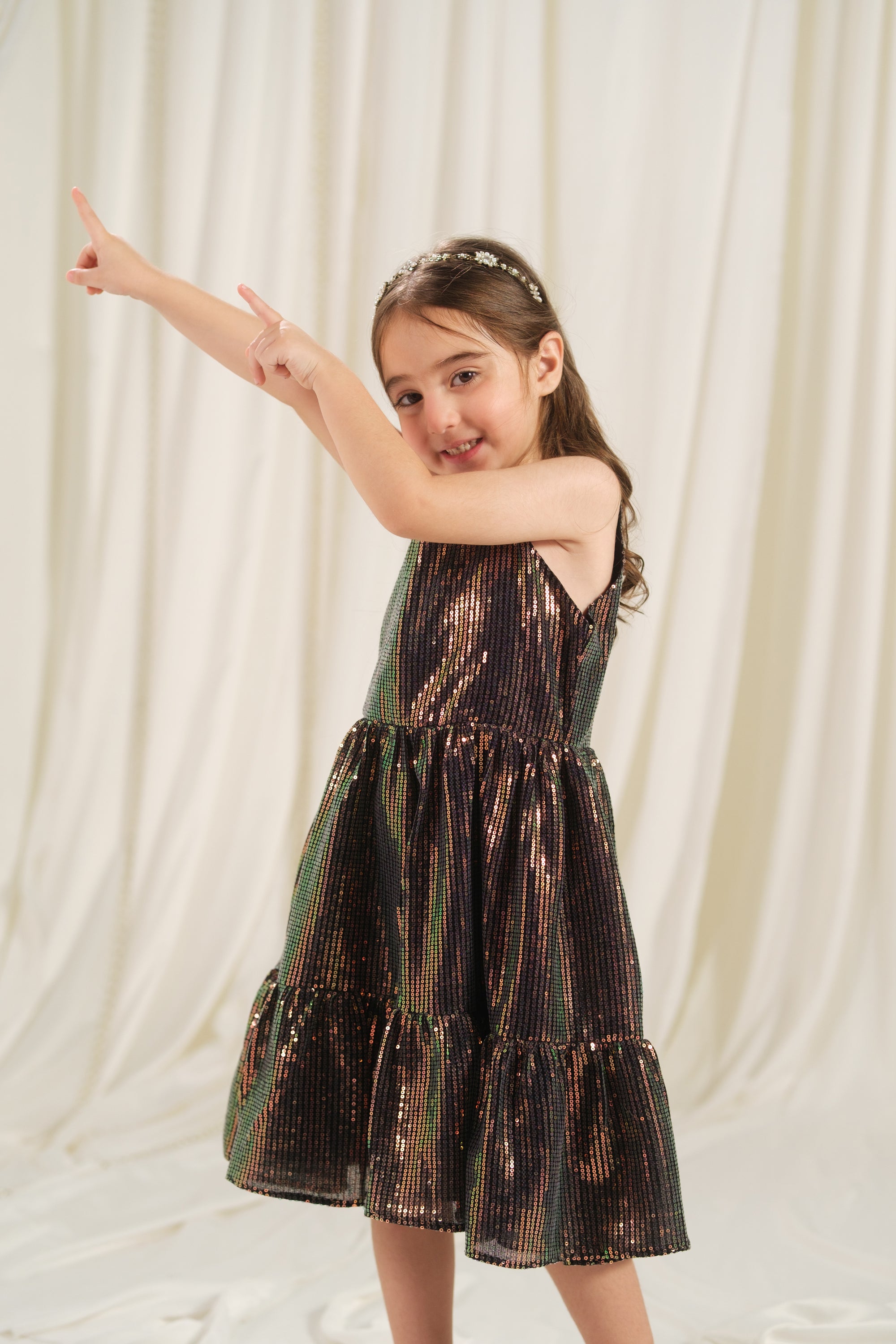 Onyx Stripe Dress - 1pc - Sequence Net - festive - Sprinkles Pakistan
