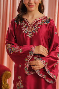 Crimson Majesty - 1pc - Embroidered - Charmeuse Silk - Festive - Sprinkles Pakistan