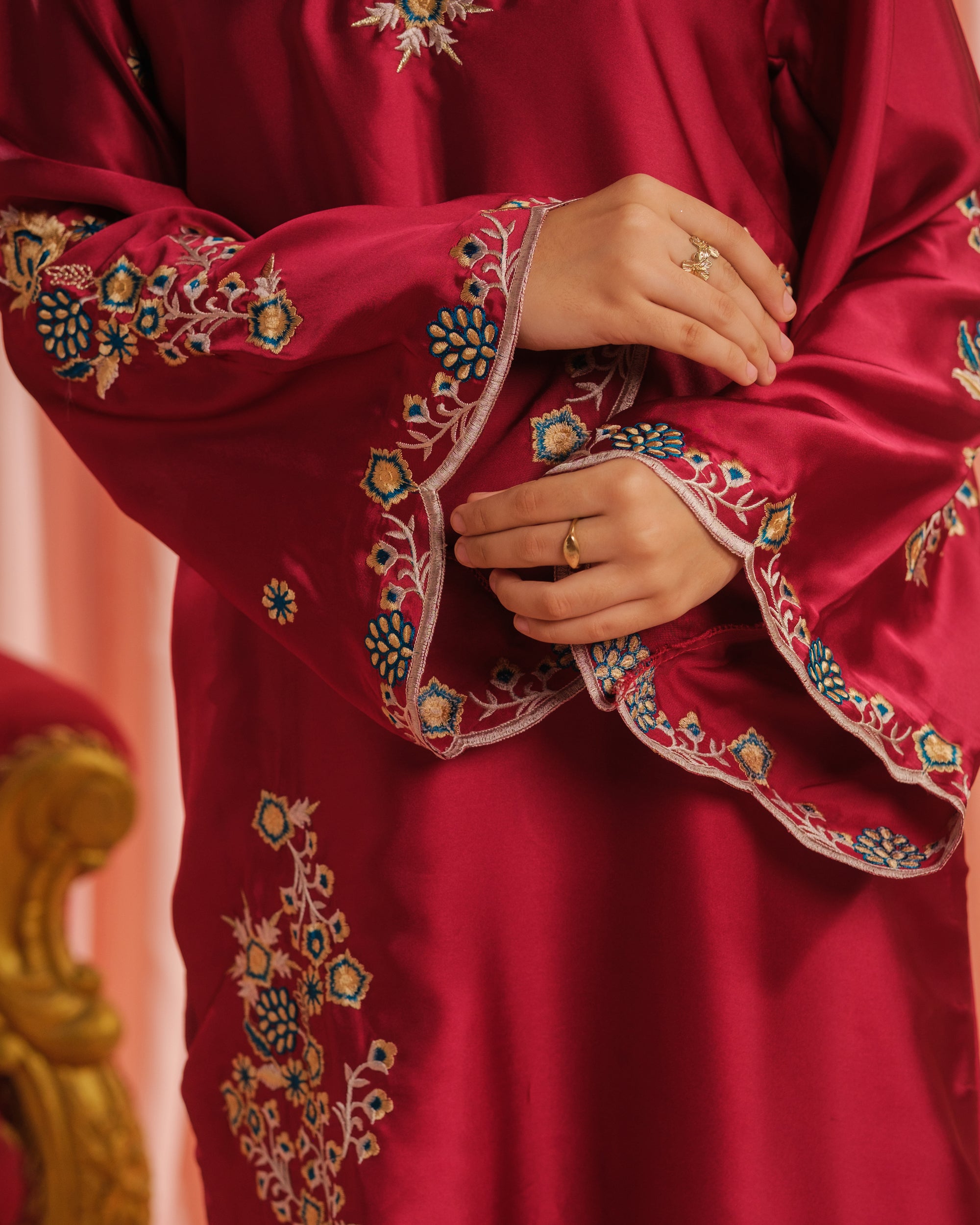 Crimson Majesty - 1pc - Embroidered - Charmeuse Silk - Festive - Sprinkles Pakistan