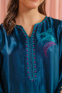 Teal Blossom - 1pc - Embroidered - Charmeuse Silk - Festive - Sprinkles Pakistan