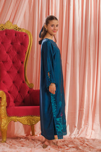 Teal Blossom - 1pc - Embroidered - Charmeuse Silk - Festive - Sprinkles Pakistan