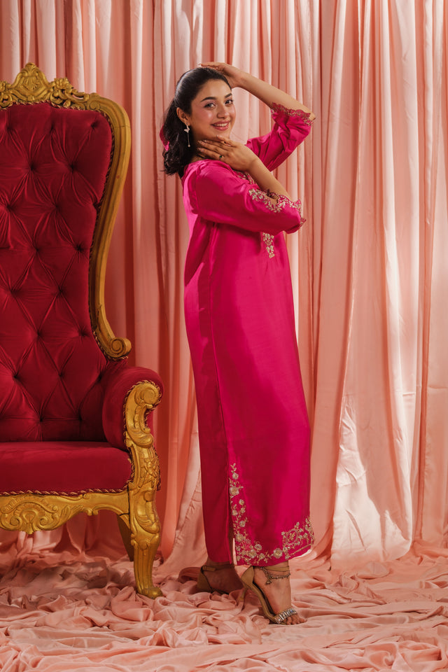 Fuchsia Elegance - 1pc - Embroidered - Charmeuse Silk - Festive - Sprinkles Pakistan