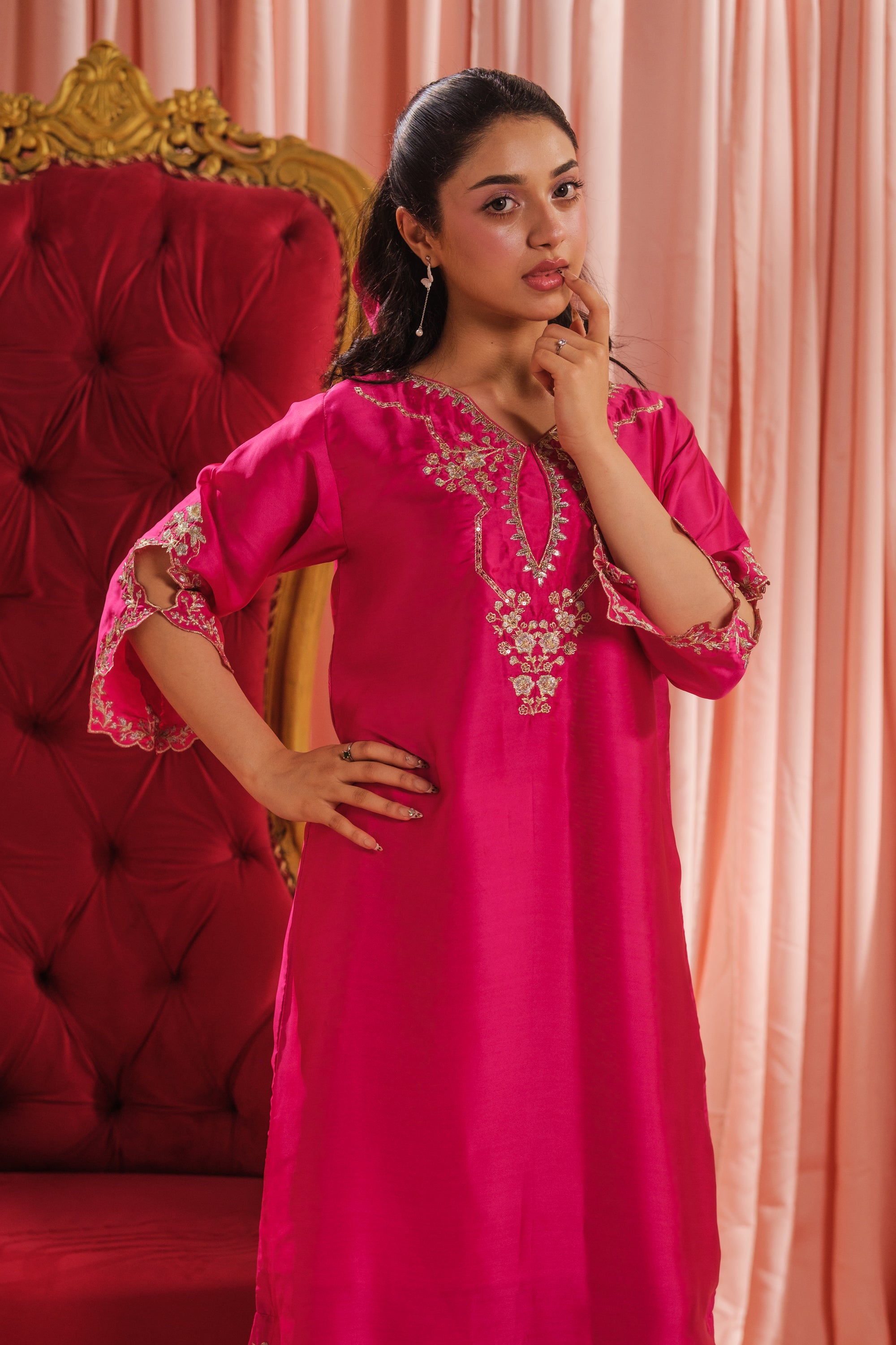 Fuchsia Elegance - 1pc - Embroidered - Charmeuse Silk - Festive - Sprinkles Pakistan