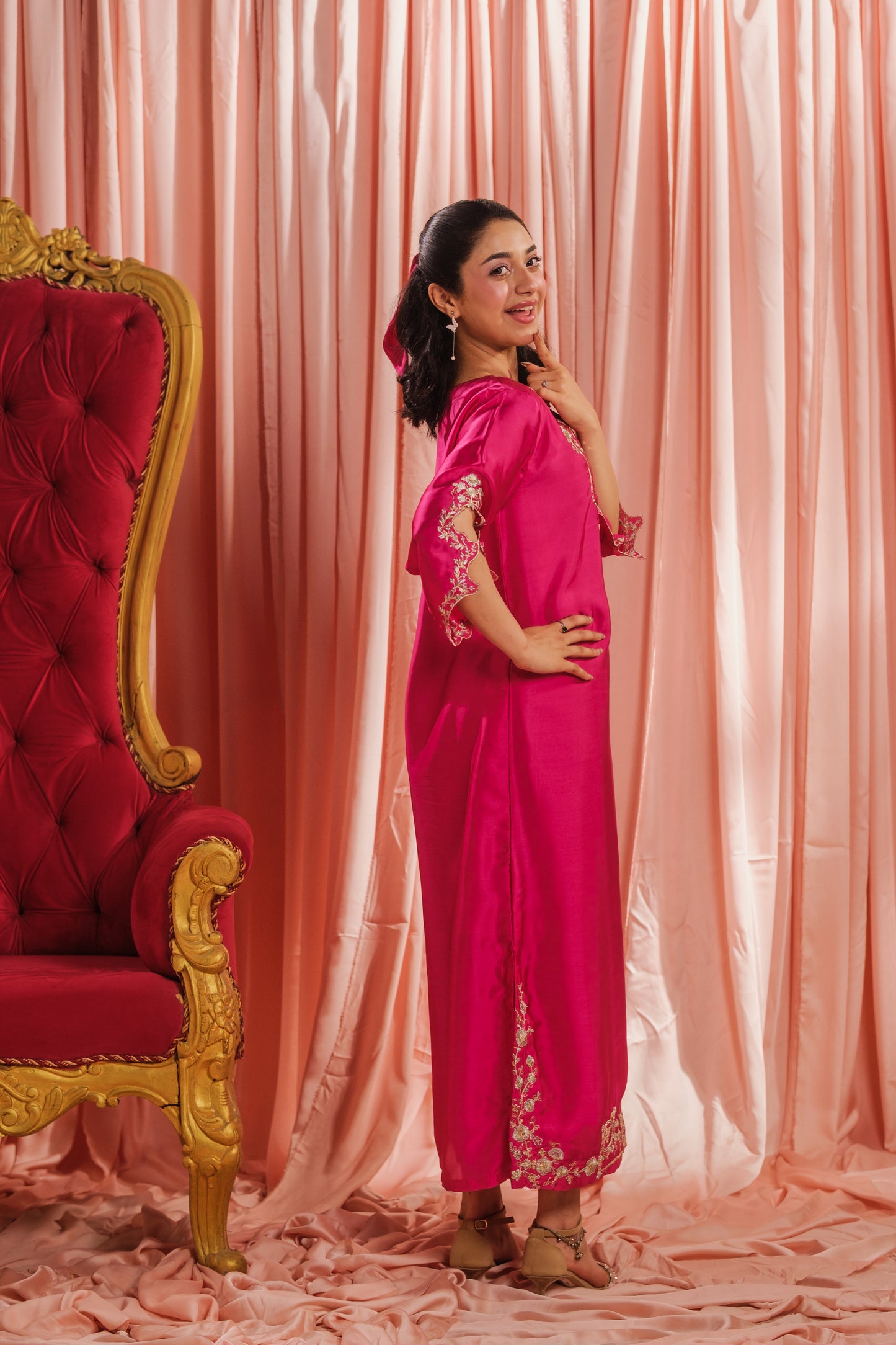 Fuchsia Elegance - 1pc - Embroidered - Charmeuse Silk - Festive - Sprinkles Pakistan