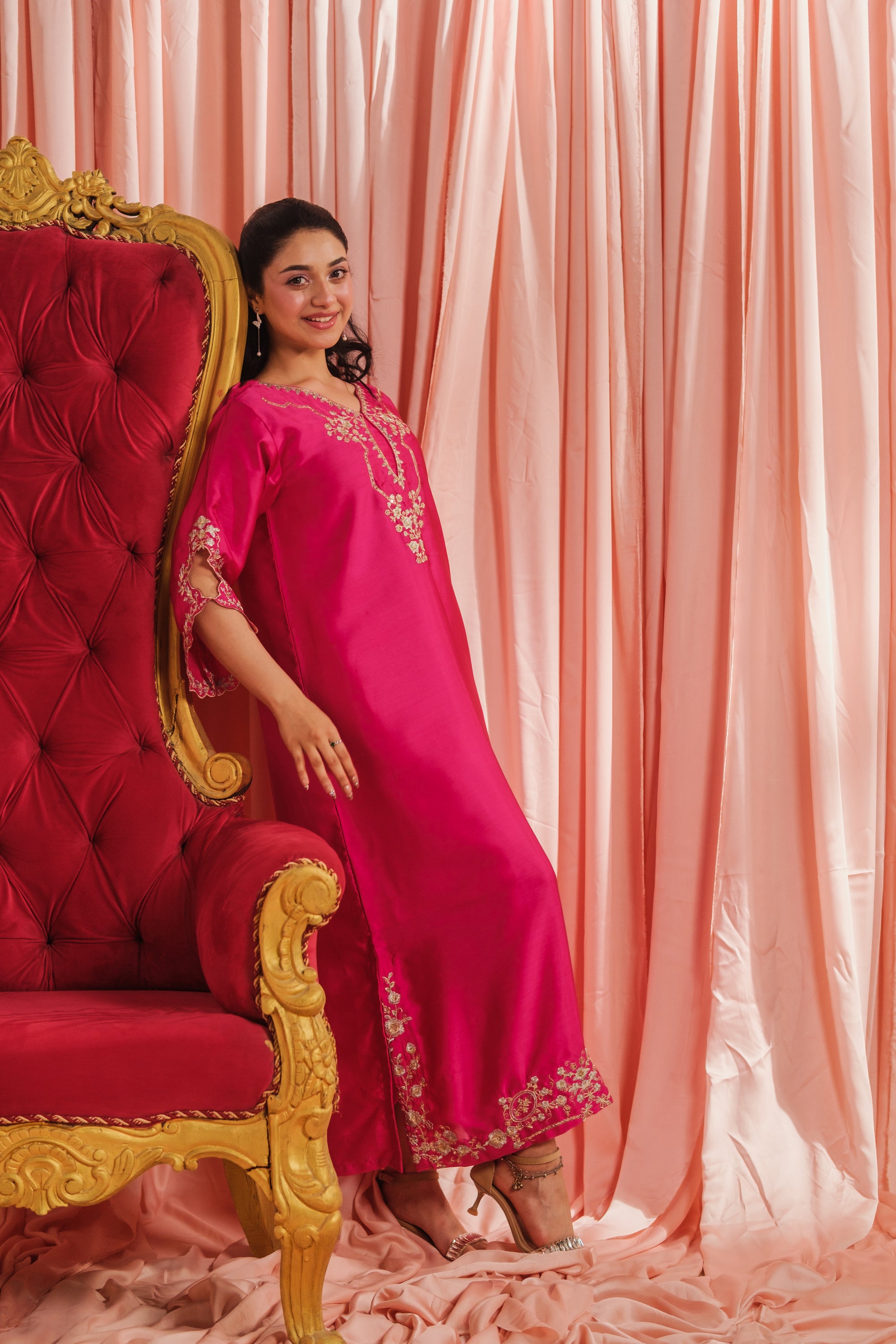 Fuchsia Elegance - 1pc - Embroidered - Charmeuse Silk - Festive - Sprinkles Pakistan