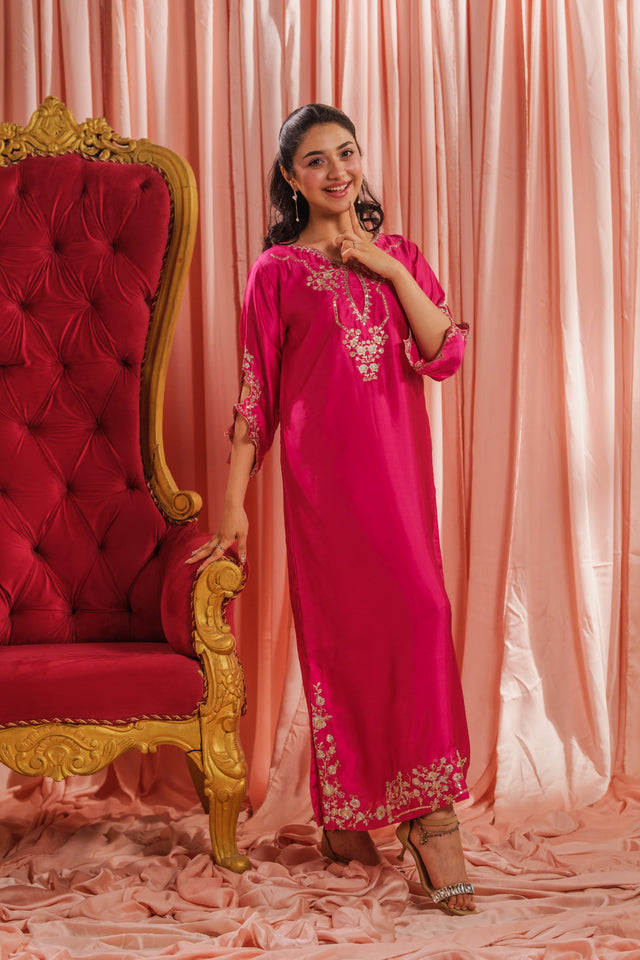Fuchsia Elegance - 1pc - Embroidered - Charmeuse Silk - Festive - Sprinkles Pakistan