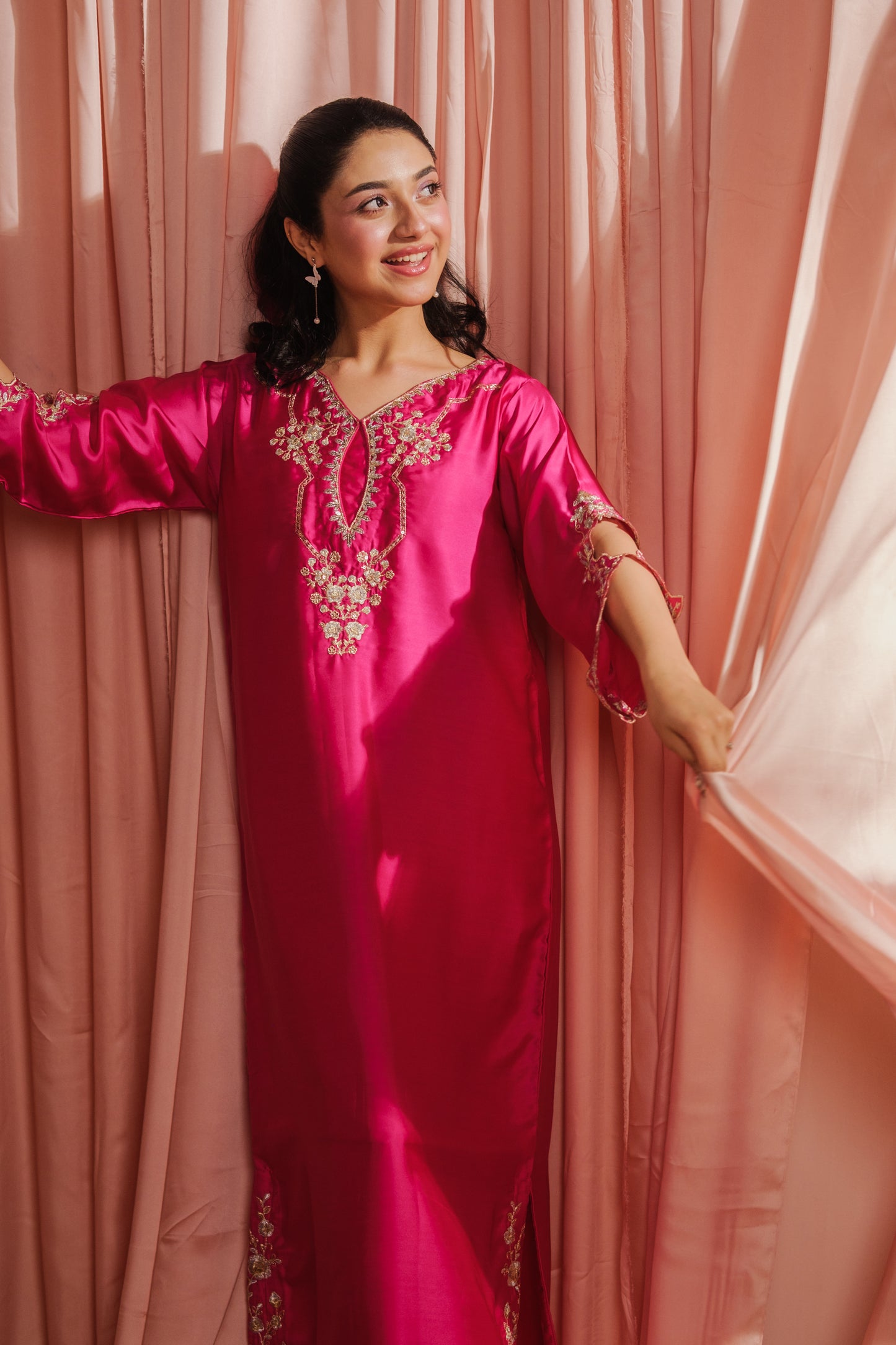 Fuchsia Elegance - 1pc - Embroidered - Charmeuse Silk - Festive - Sprinkles Pakistan