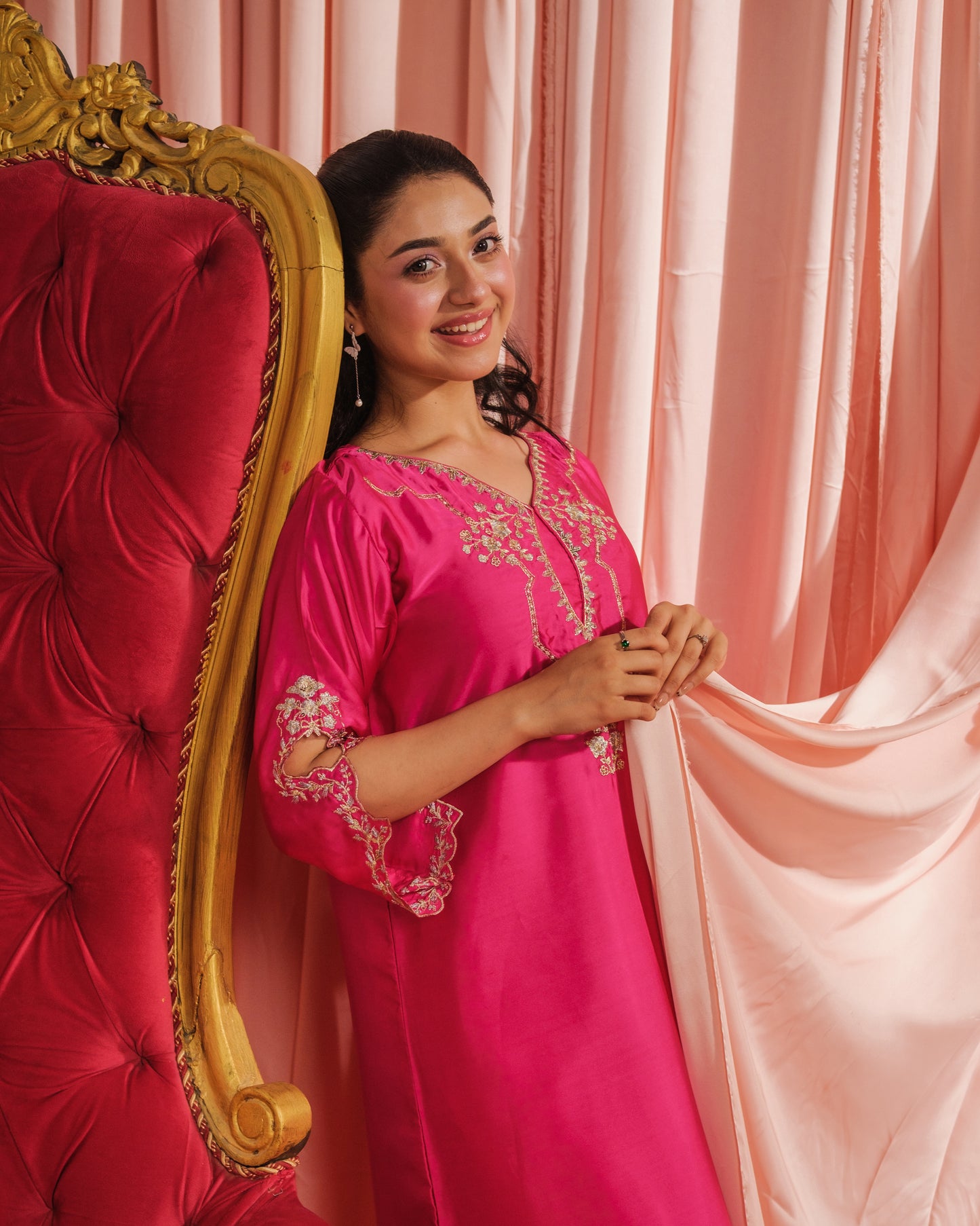 Fuchsia Elegance - 1pc - Embroidered - Charmeuse Silk - Festive - Sprinkles Pakistan