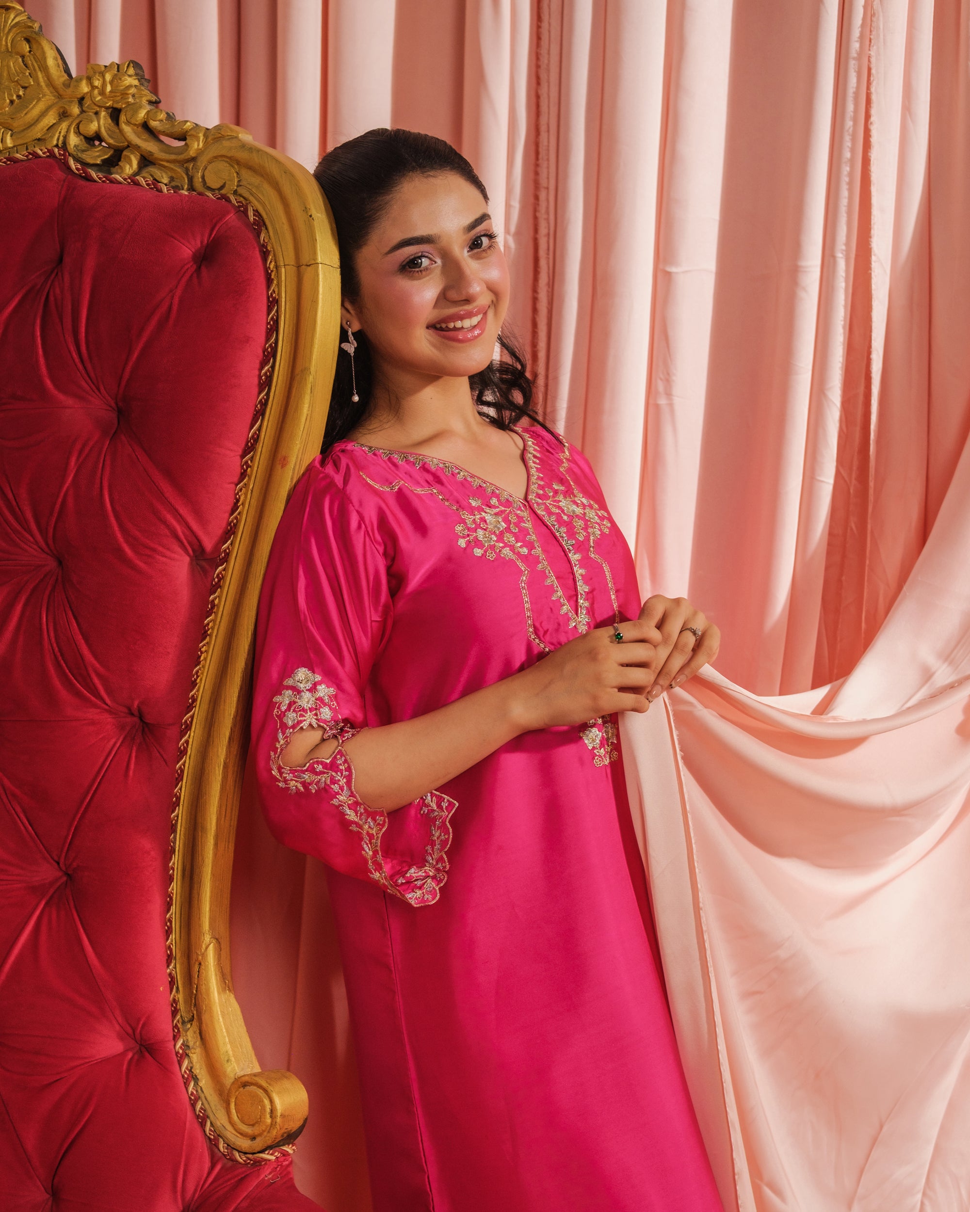 Fuchsia Elegance - 1pc - Embroidered - Charmeuse Silk - Festive - Sprinkles Pakistan