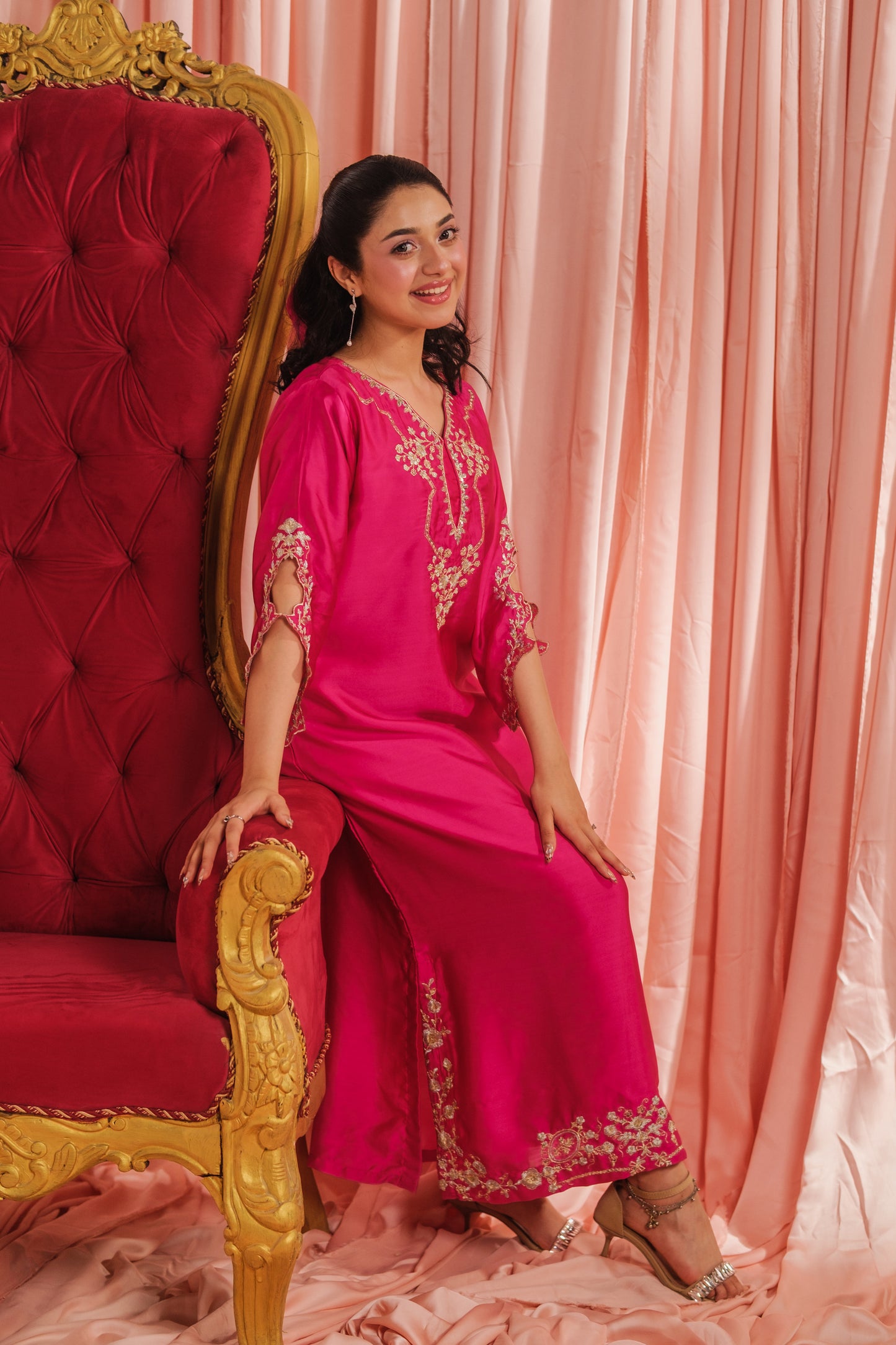 Fuchsia Elegance - 1pc - Embroidered - Charmeuse Silk - Festive - Sprinkles Pakistan