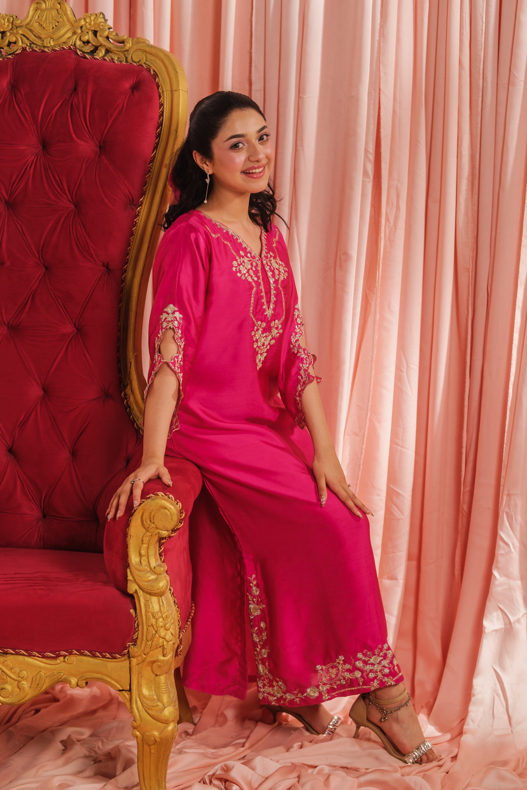 Fuchsia Elegance - 1pc - Embroidered - Charmeuse Silk - Festive - Sprinkles Pakistan