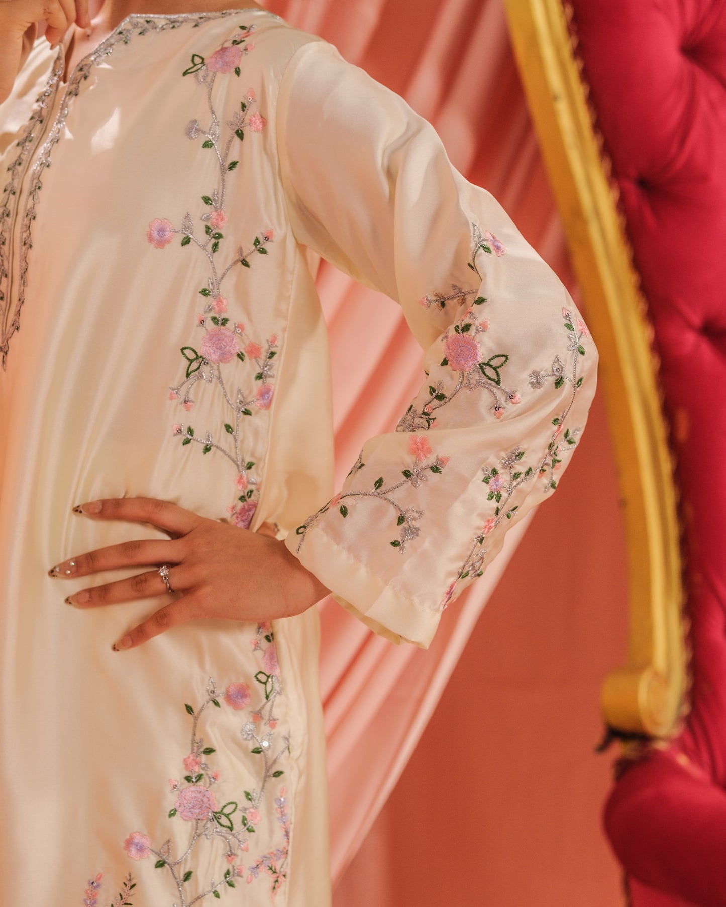 Ivory Grace - 1pc - Embroidered - Charmeuse Silk - Festive - Sprinkles Pakistan