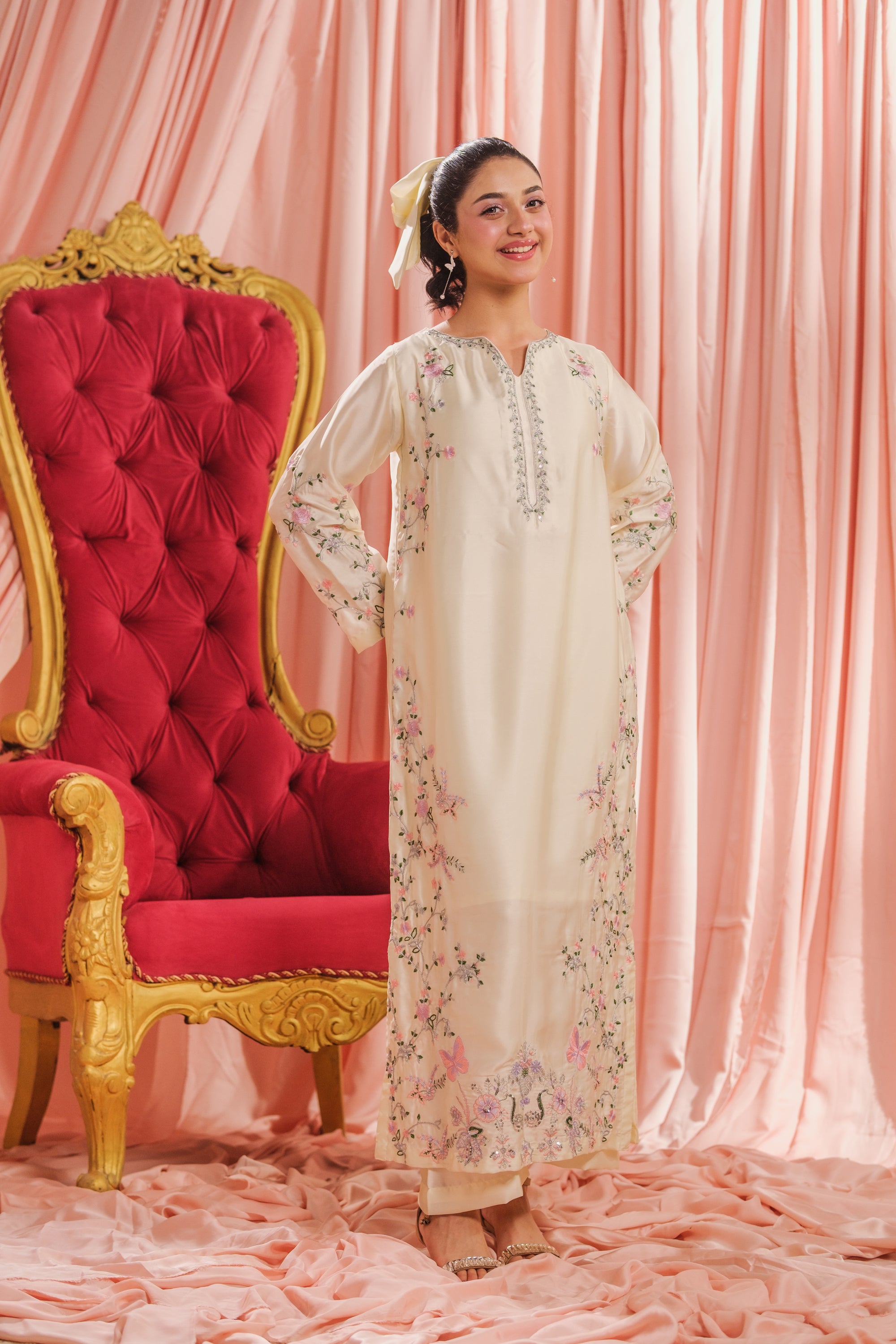 Ivory Grace - 1pc - Embroidered - Charmeuse Silk - Festive - Sprinkles Pakistan