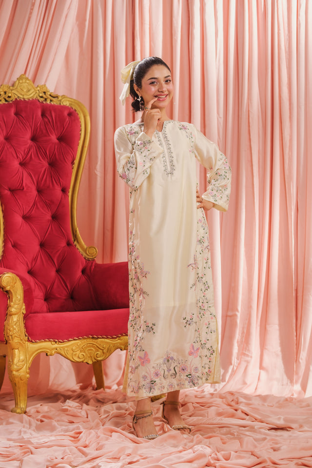 Ivory Grace - 1pc - Embroidered - Charmeuse Silk - Festive - Sprinkles Pakistan