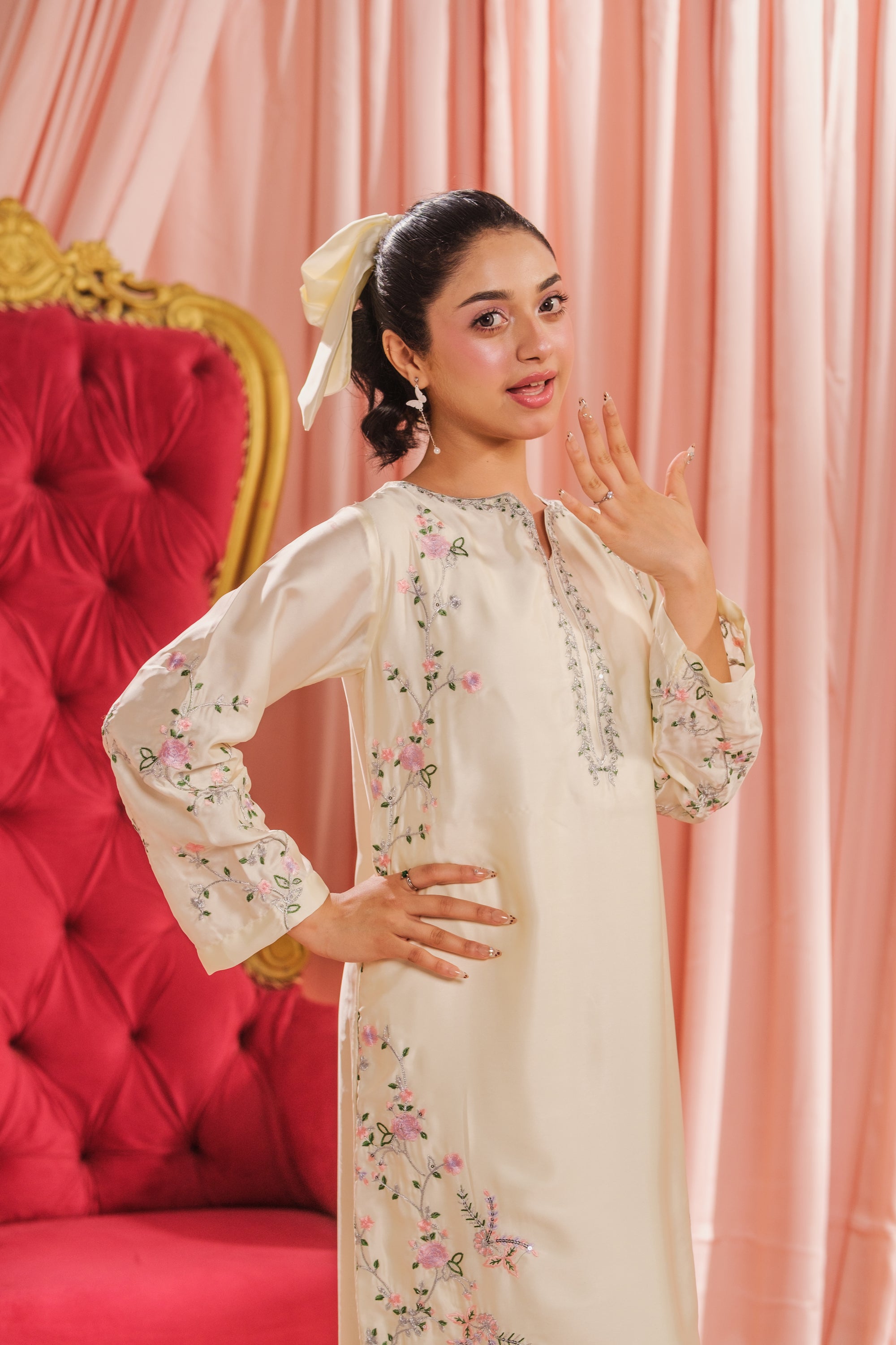 Ivory Grace - 1pc - Embroidered - Charmeuse Silk - Festive - Sprinkles Pakistan