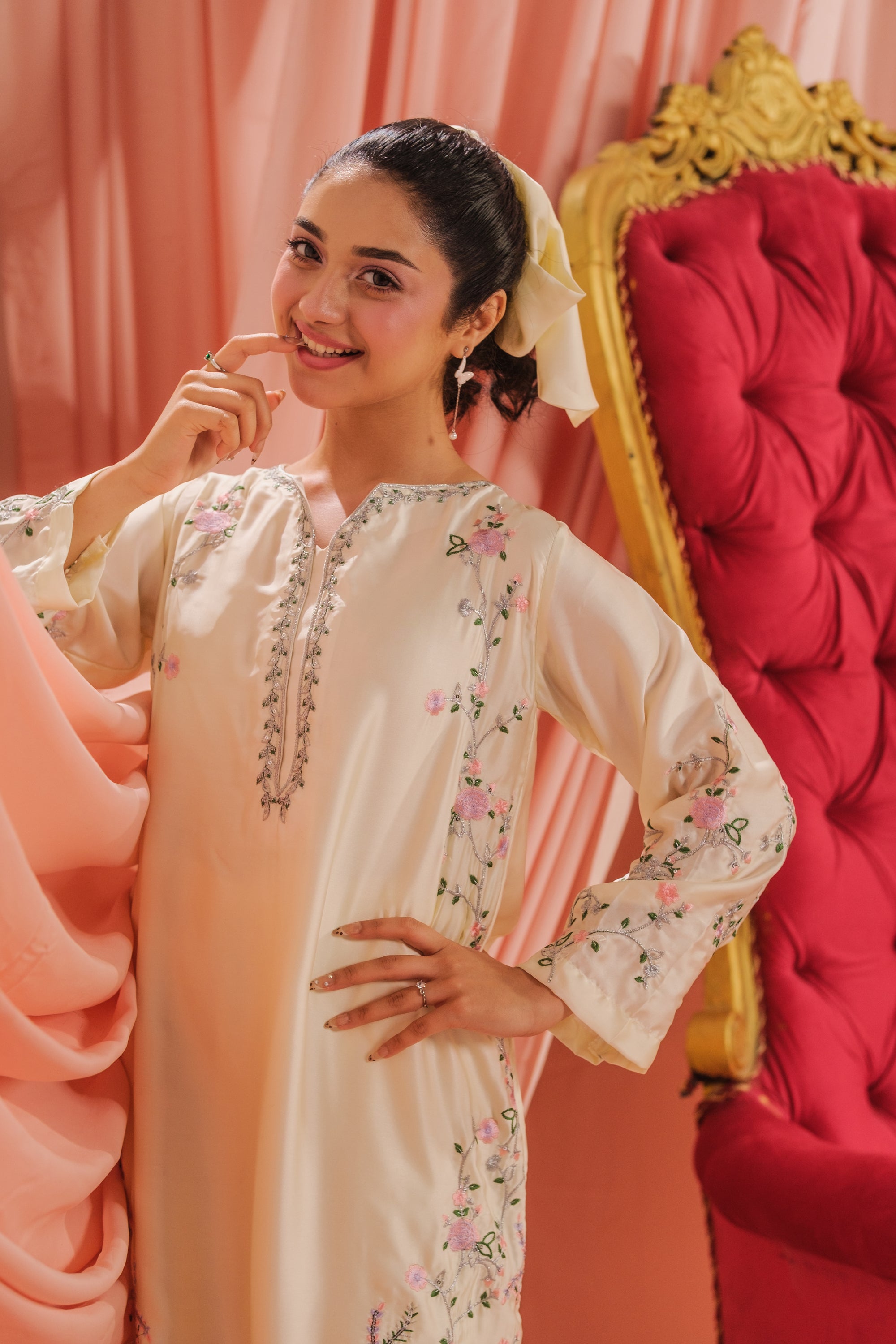 Ivory Grace - 1pc - Embroidered - Charmeuse Silk - Festive - Sprinkles Pakistan