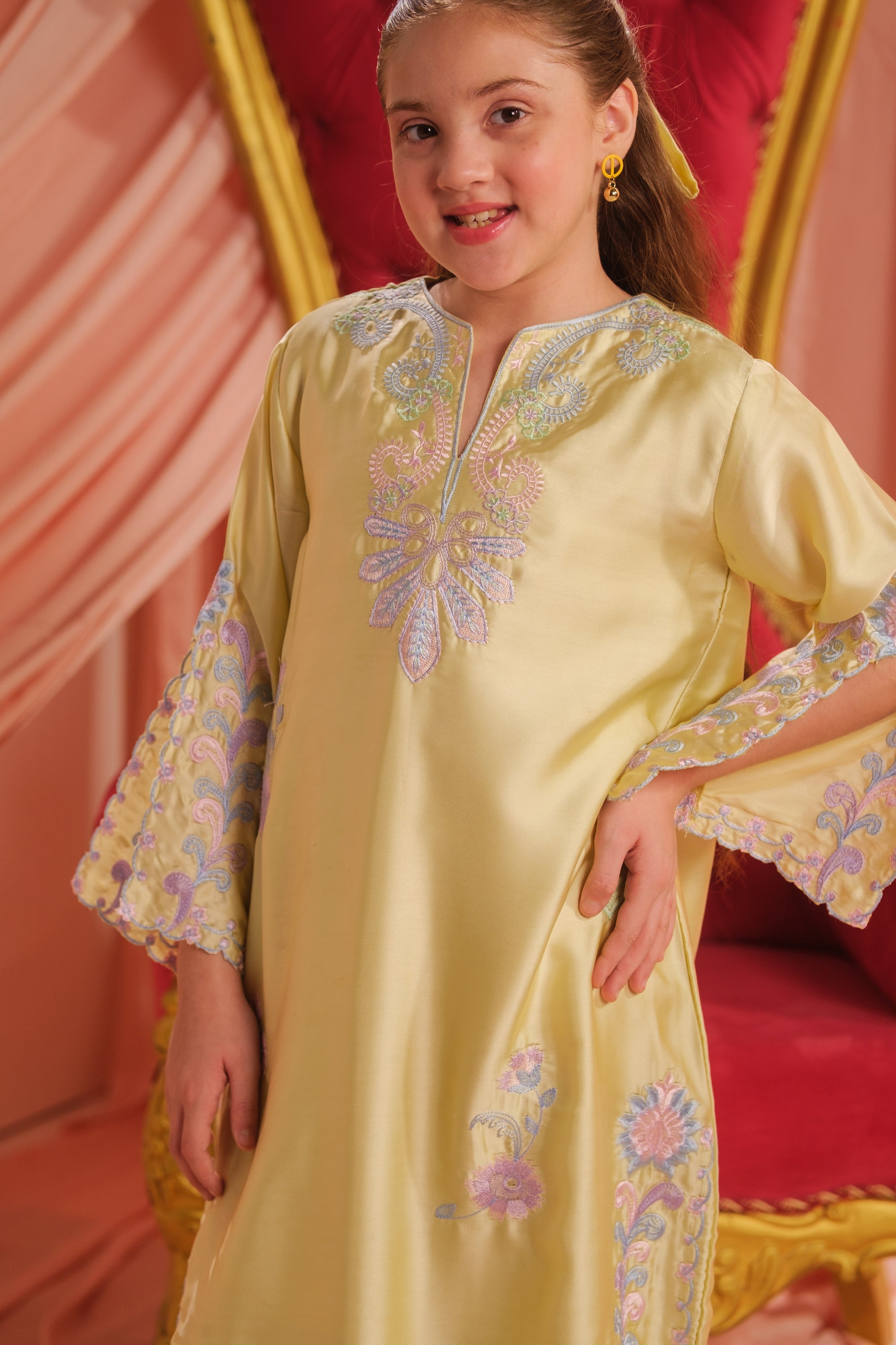 Yellow Dawn - 1pc - Embroidered - Charmeuse Silk - Festive - Sprinkles Pakistan