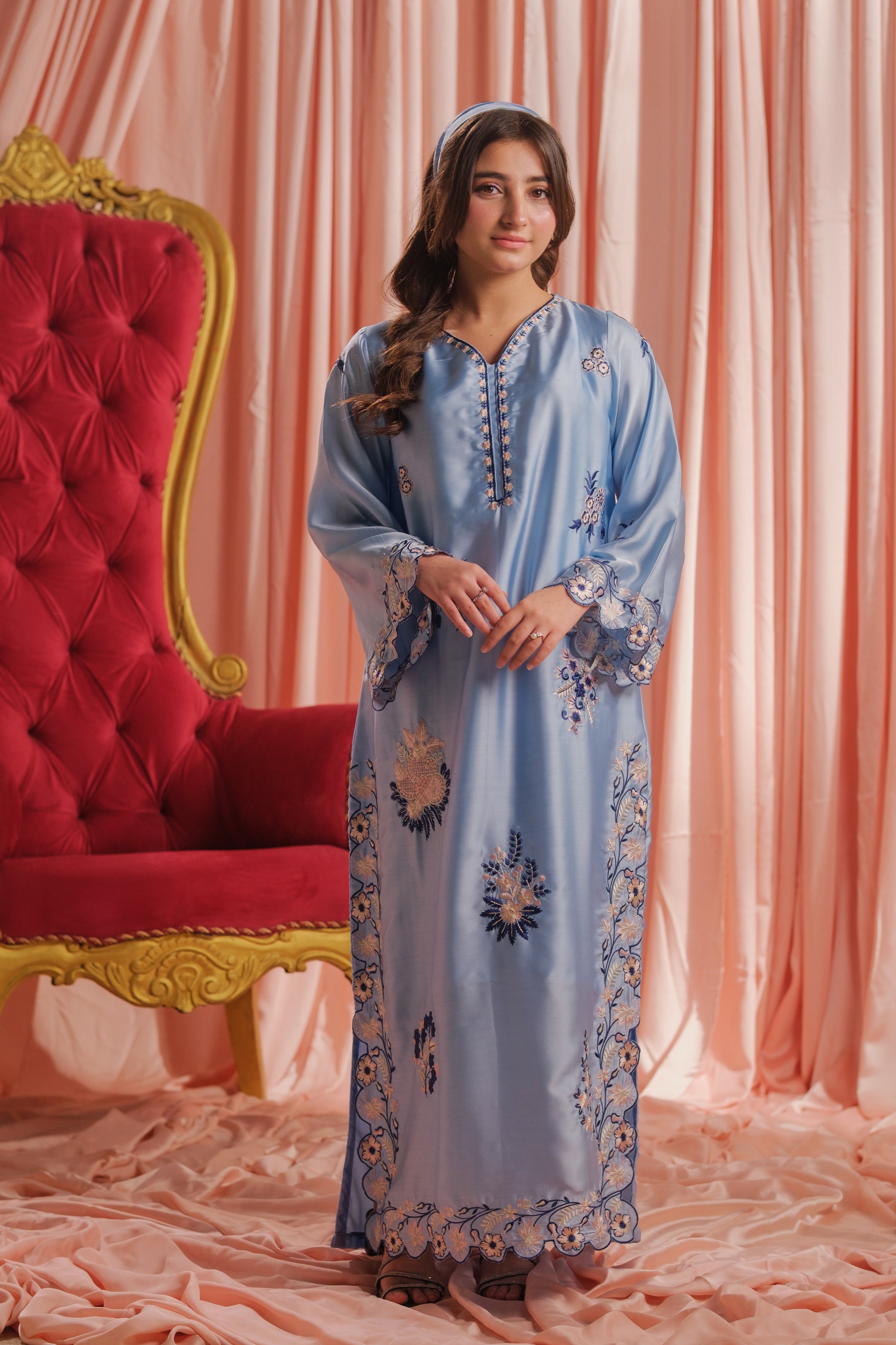 Sky Elegance - 1pc - Embroidered - Charmeuse Silk - Festive - Sprinkles Pakistan