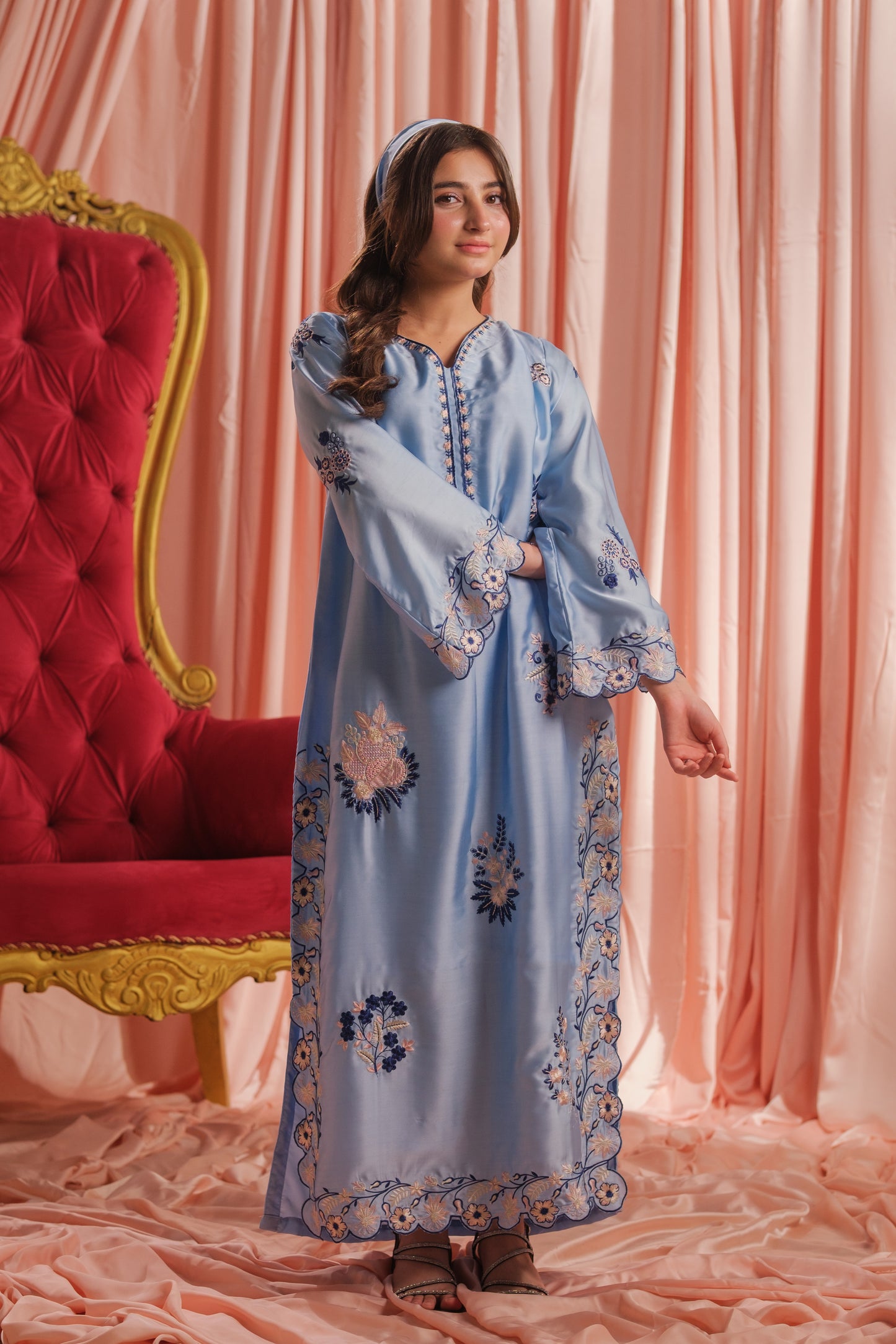 Sky Elegance - 1pc - Embroidered - Charmeuse Silk - Festive - Sprinkles Pakistan