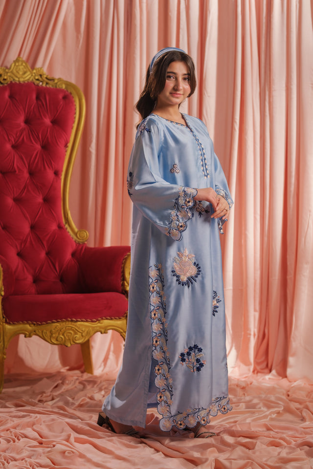 Sky Elegance - 1pc - Embroidered - Charmeuse Silk - Festive - Sprinkles Pakistan