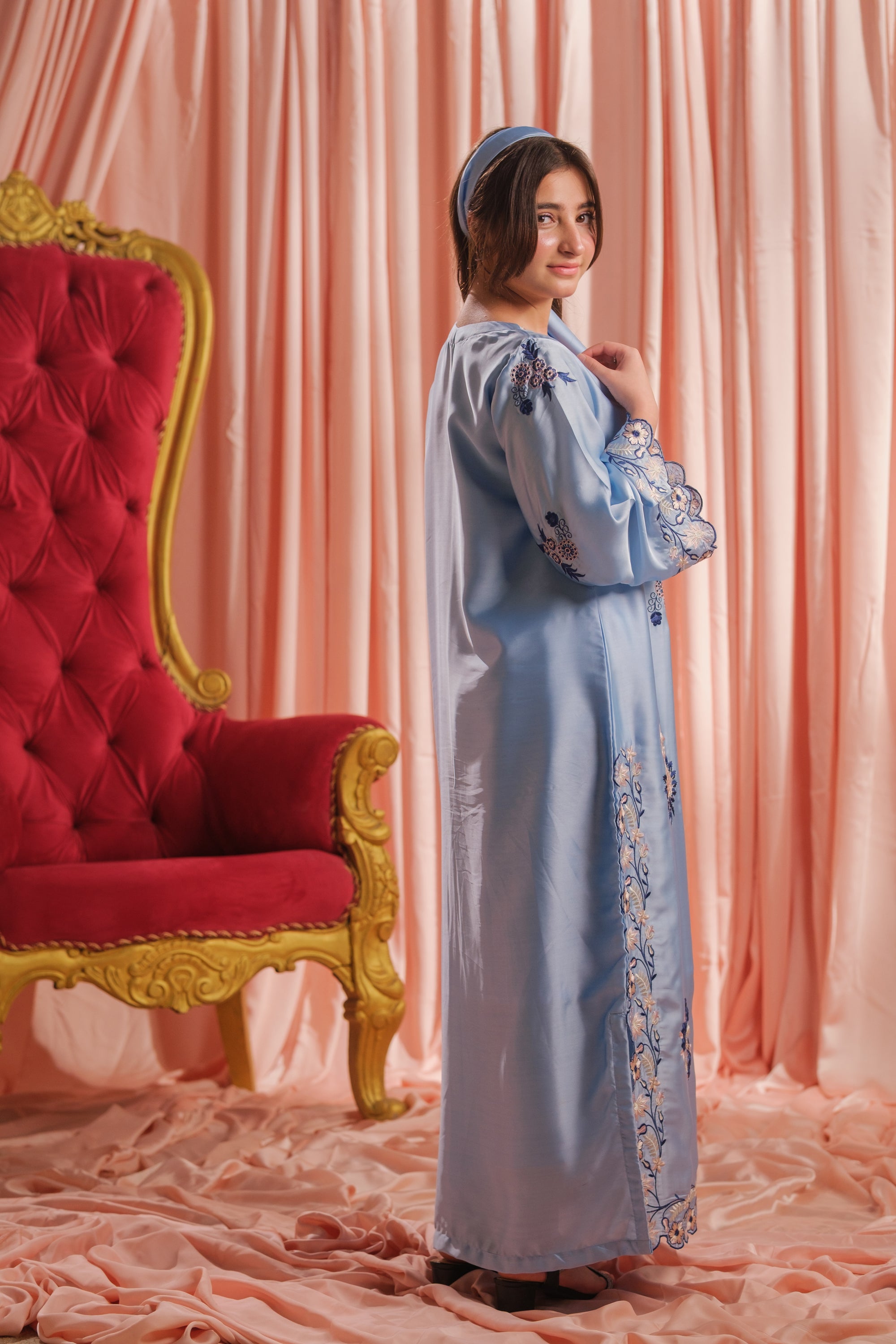 Sky Elegance - 1pc - Embroidered - Charmeuse Silk - Festive - Sprinkles Pakistan