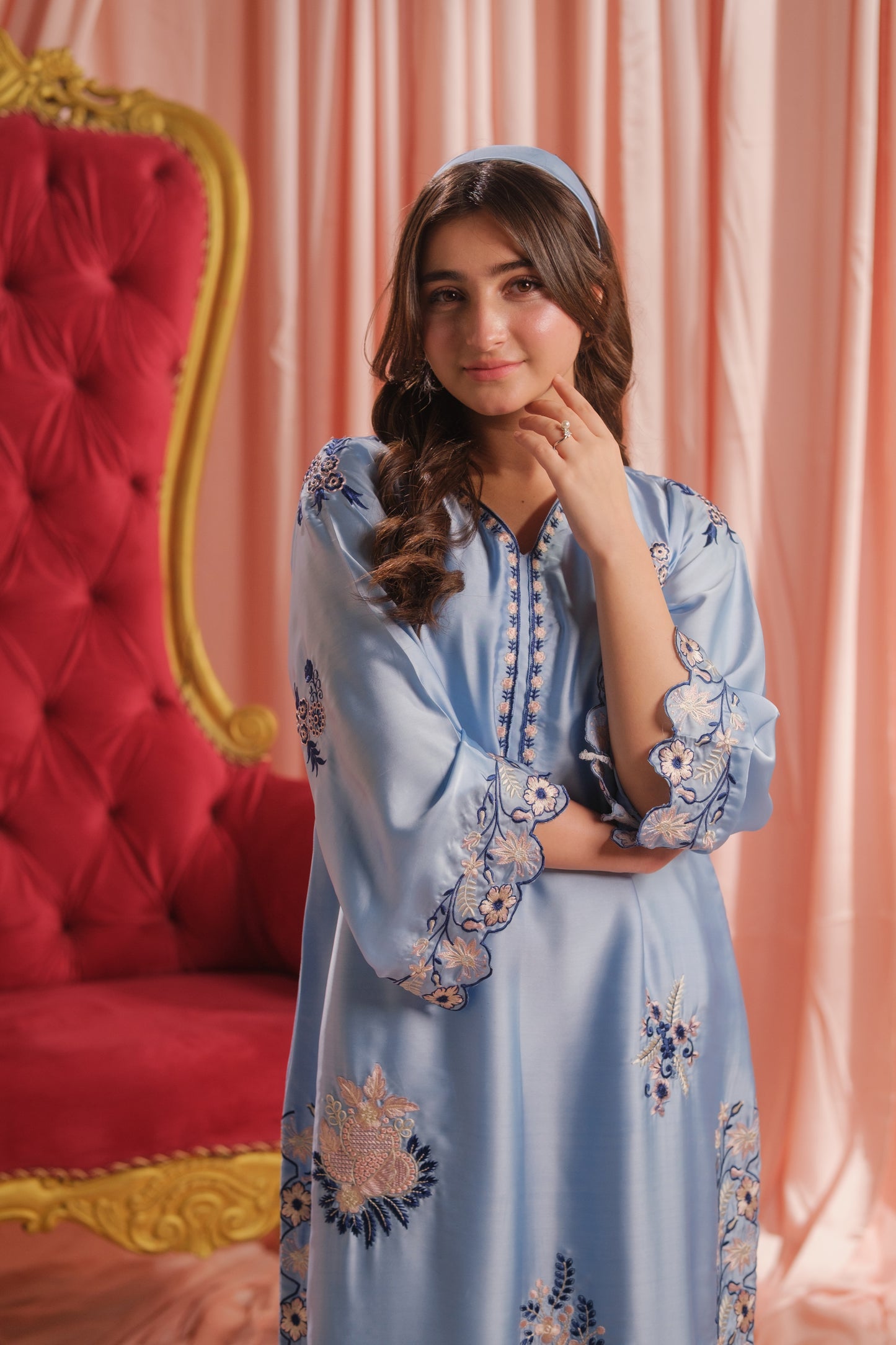 Sky Elegance - 1pc - Embroidered - Charmeuse Silk - Festive - Sprinkles Pakistan