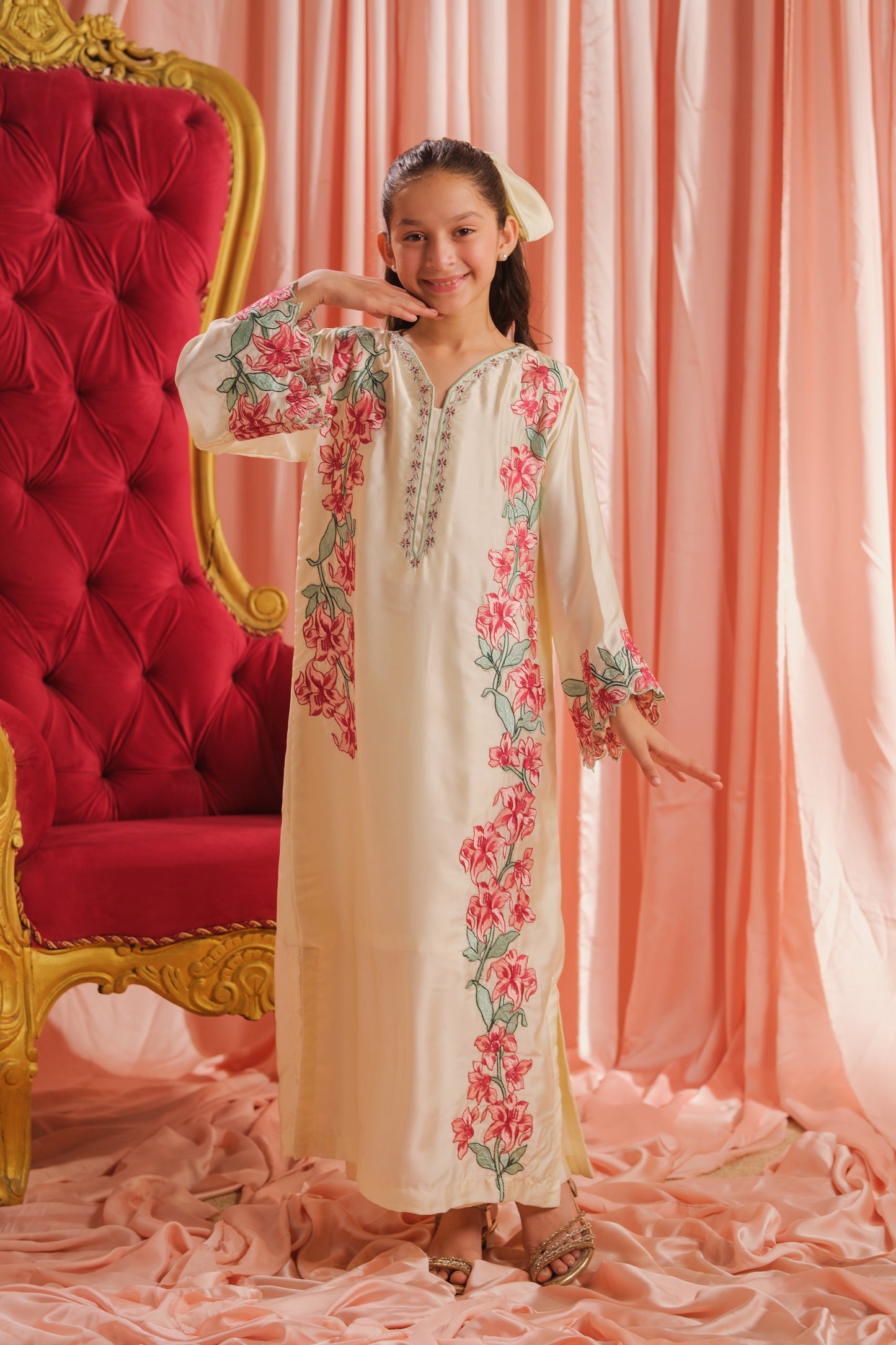 Pearl Blossom - 1pc - Embroidered - Charmeuse Silk - Festive - Sprinkles Pakistan
